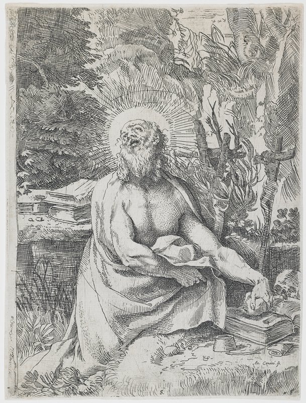 Saint Jerome in the Wilderness, Аннибале Карраччи, ок. 1591