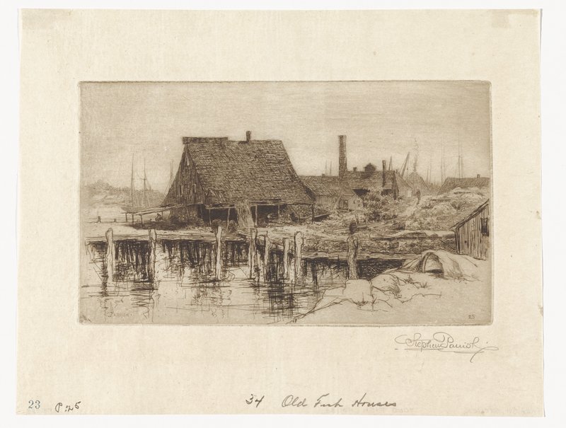 Old Fish Houses, Stephen Parrish, 19th century