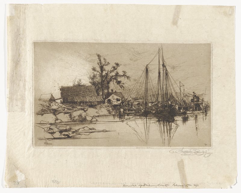 Arrival on a Fishing Boat, Gloucester, Stephen Parrish, 19th century