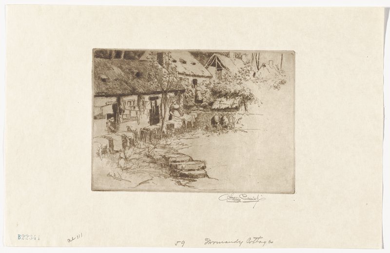 Normandy Cottages, Stephen Parrish, 19th century