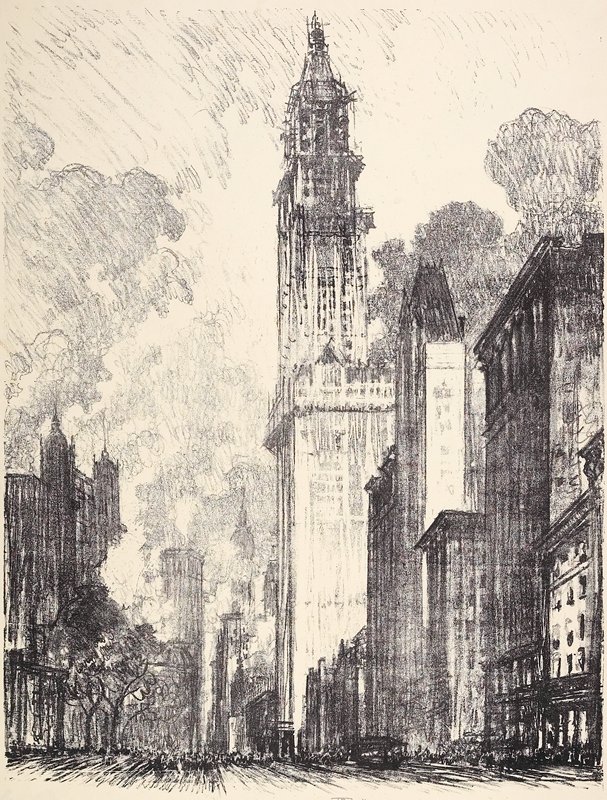 The Woolworth Building, Joseph Pennell, 1912
