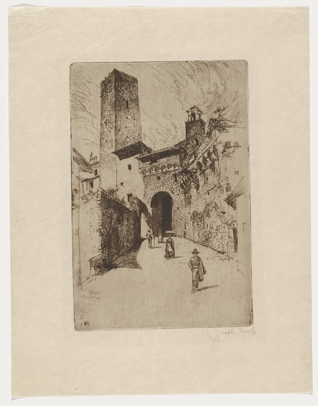 Gateway, San Gimignano, Joseph Pennell, 1883