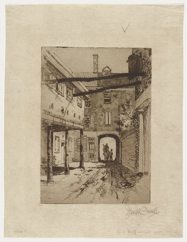 Plow Inn Yard, Joseph Pennell, 1881