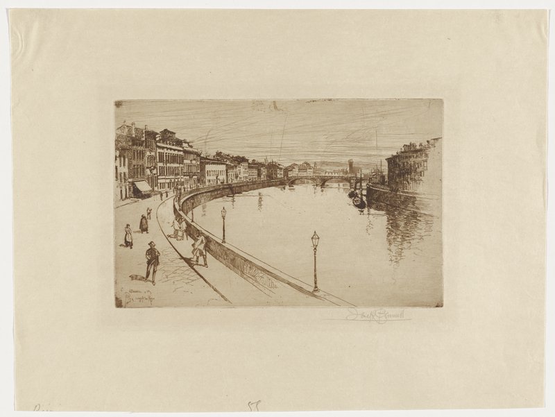 Pisa: Lung Arno Regio, Joseph Pennell, 1883