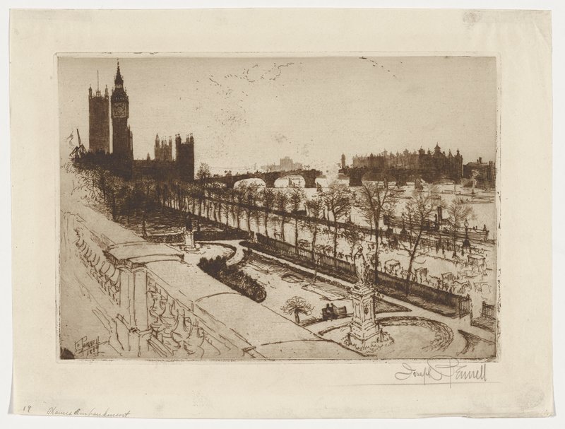 Thames Embankment, Joseph Pennell, 1889