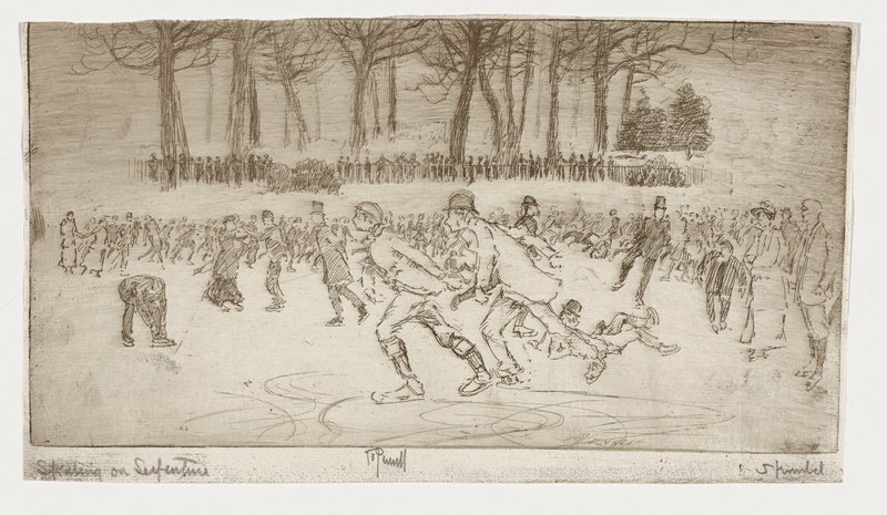 Skating on the Serpentine, Joseph Pennell, 1886