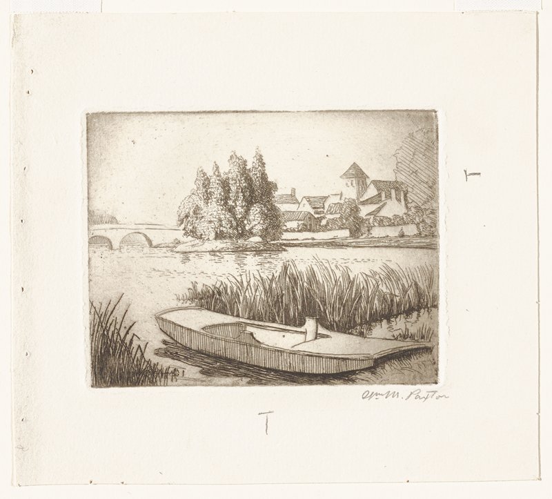 Rowboat at Riverbank, William McGregor Paxton, early 20th century