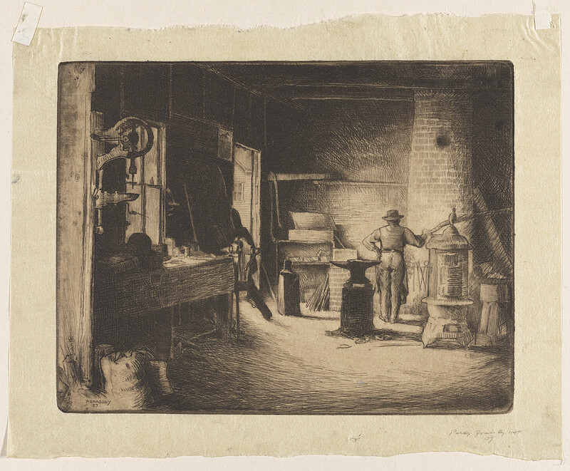 The Blacksmith's Shop, Percy A. Grassby, 1909