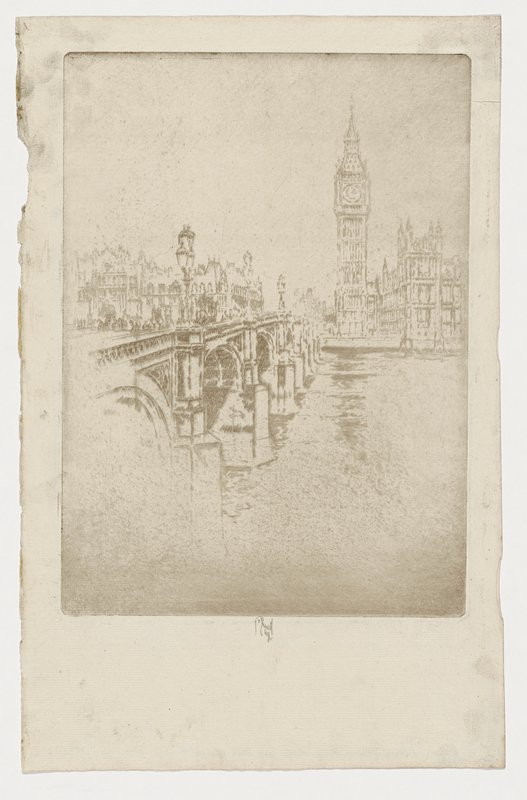 The Clock Tower From the Surrey Side, Joseph Pennell, 1903