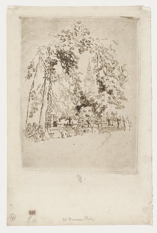 Clock Tower, from St. James' Park, Joseph Pennell, 1904