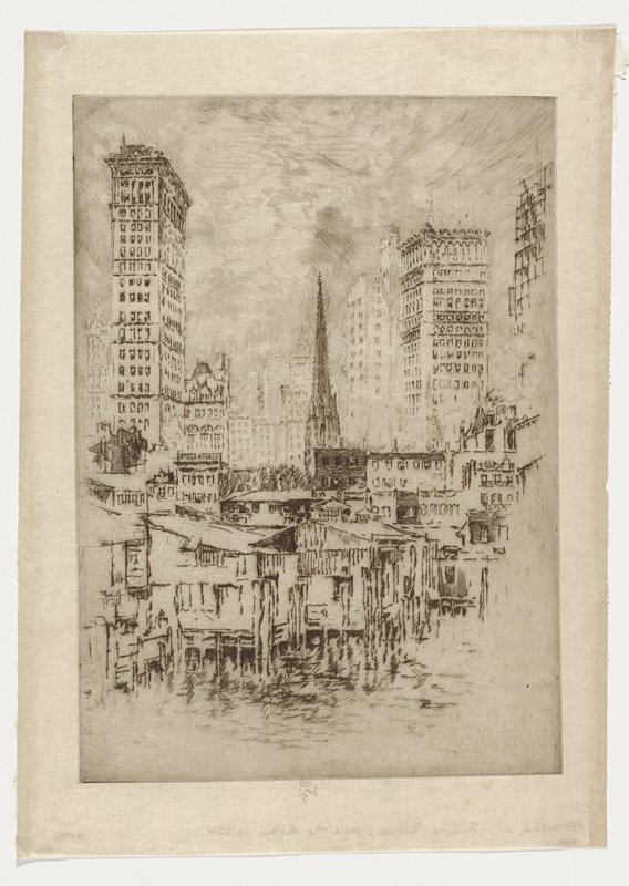 Trinity Church, From the River, Joseph Pennell, 1904