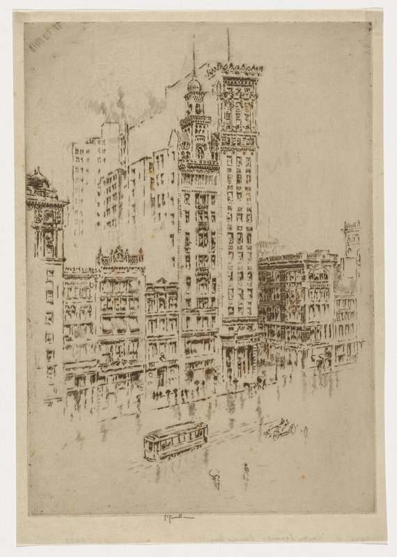 Union Square, Rainy Day, Joseph Pennell, 1904