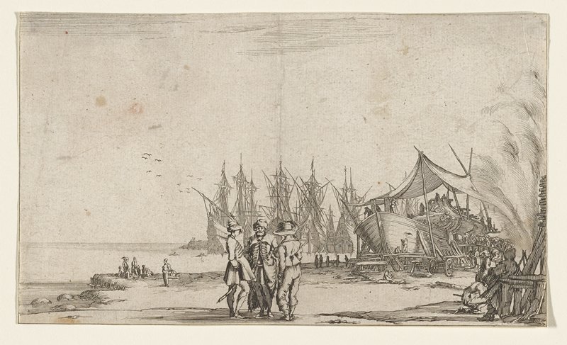 Three Men Standing, Stefano della Bella, 1634