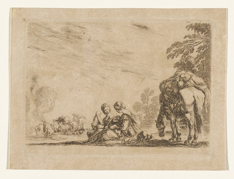 The Two Nurses, Stefano della Bella, 17th century
