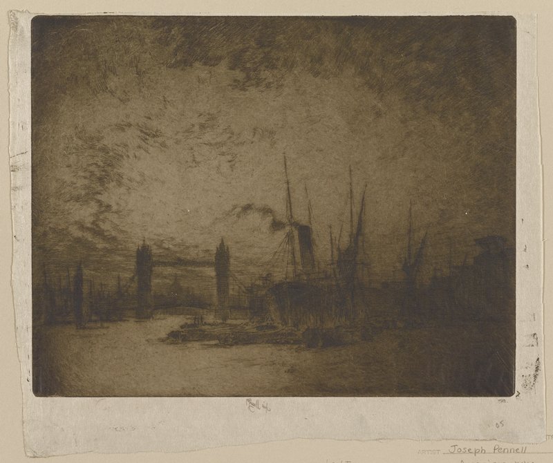 Tower Bridge, Evening, Joseph Pennell, 1905