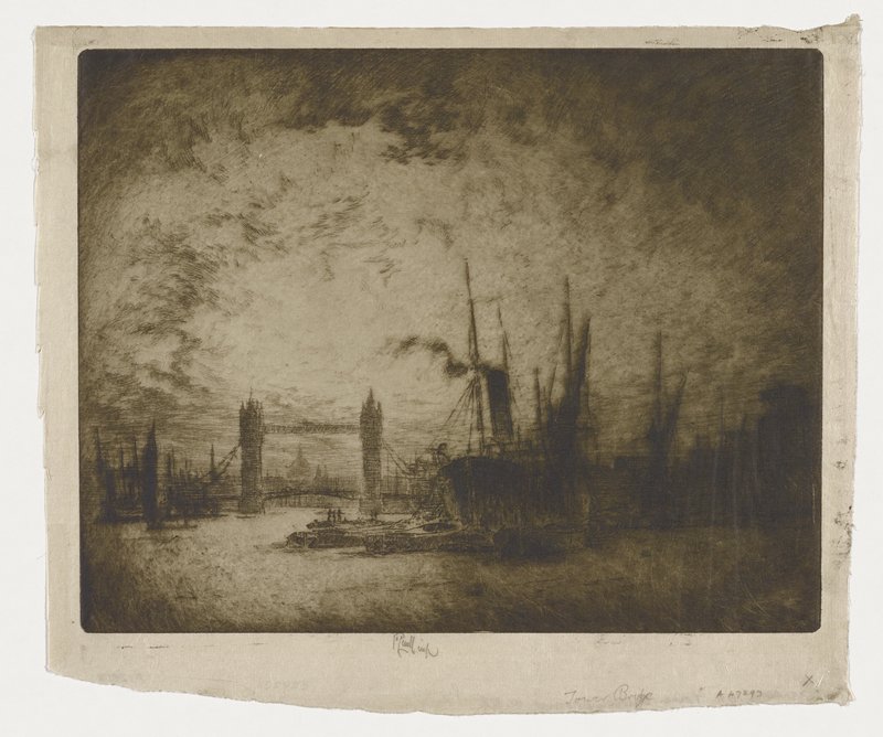 Tower Bridge, Evening, Joseph Pennell, 1905
