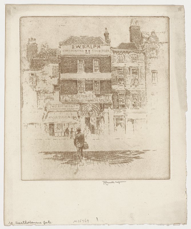 St. Bartholomew's Gate, Joseph Pennell, 1907