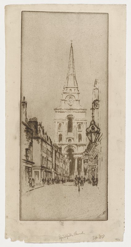 Spitalfields Church, Joseph Pennell, 1906