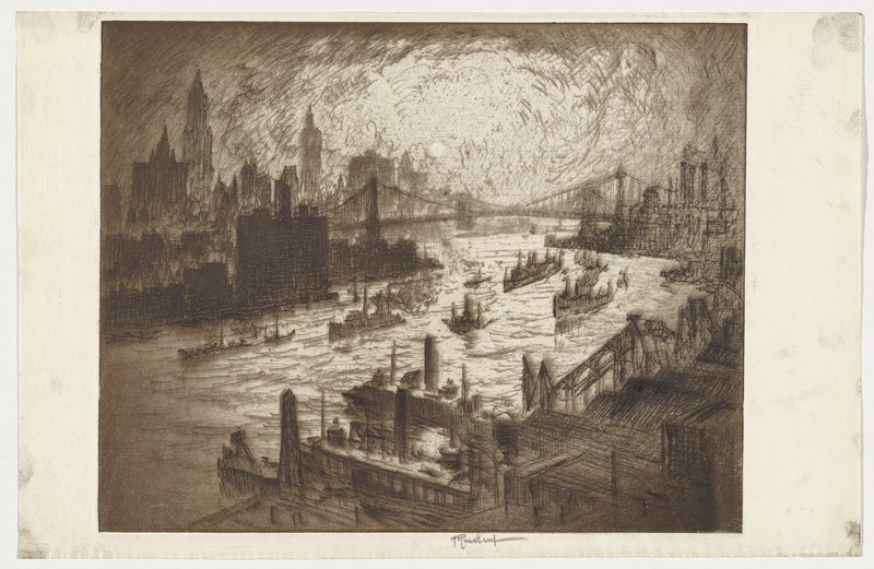 Susent from Williamsburg Bridge, Joseph Pennell, 1915
