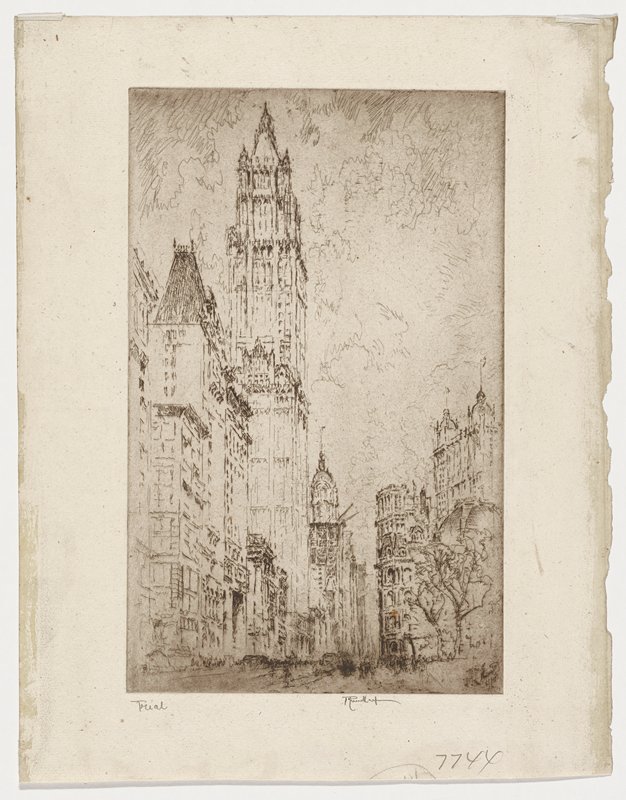 The Woolworth Building, Joseph Pennell, 1915