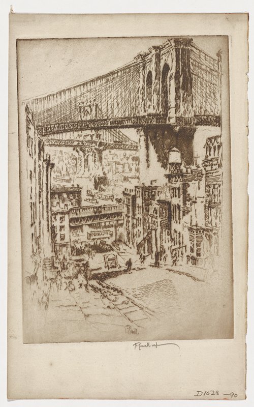 The Bridges from Brooklyn, Joseph Pennell, 1921