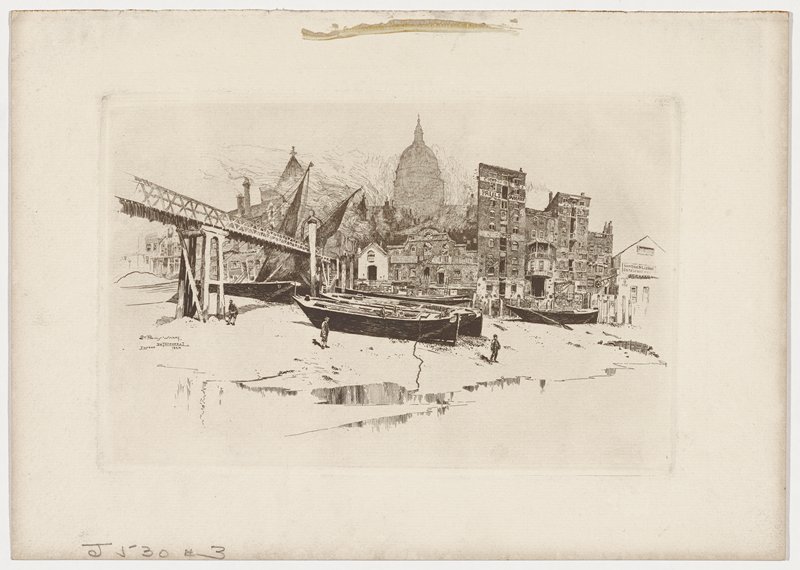 St. Pauls Wharf, Joseph Pennell, 1884