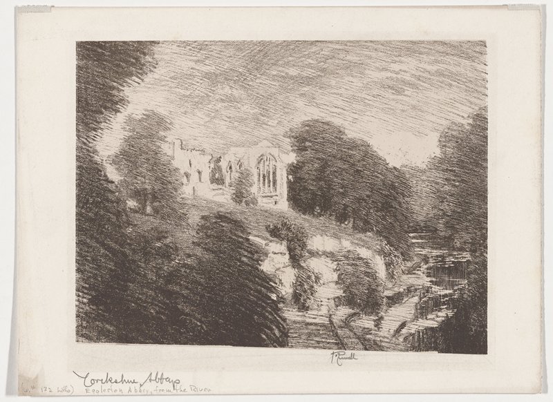 Eggleston Abbey from the River, Joseph Pennell, 1899