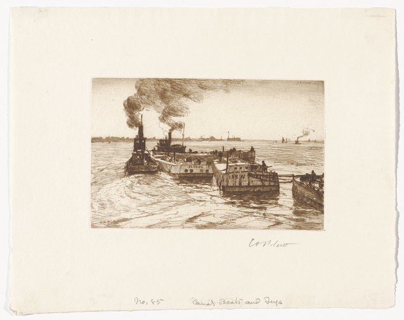Canal Boats and Tugs, Charles Adams Platt, 19th century