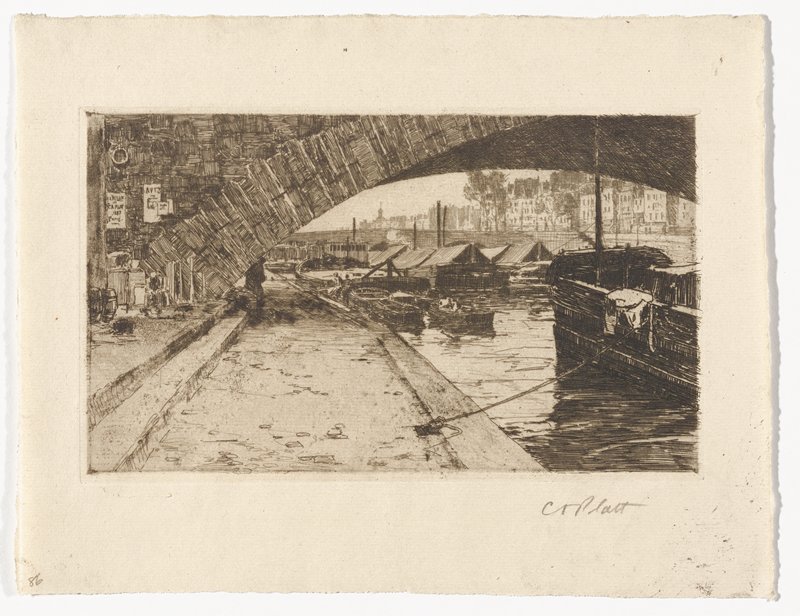 Under the Pont Marie, Paris, Charles Adams Platt, 19th century