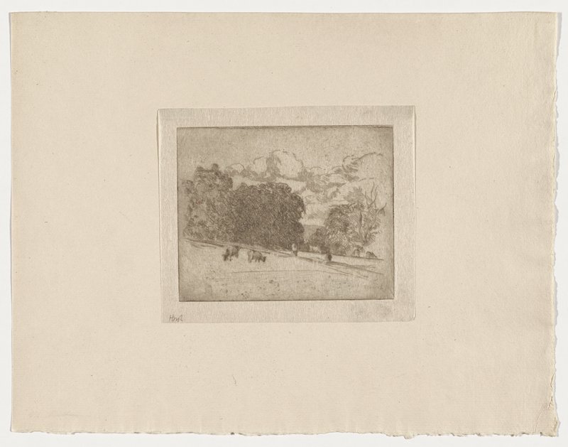 Landscape with Cows, Harry W. Rubens, 19th century