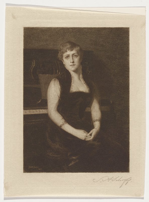 At the Piano, Portrait of the Artist's Wife, Stephen Alonzo Schoff, 19th century
