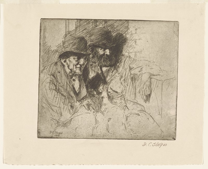 Two Men with Hats, Dwight Case Sturges, 1915