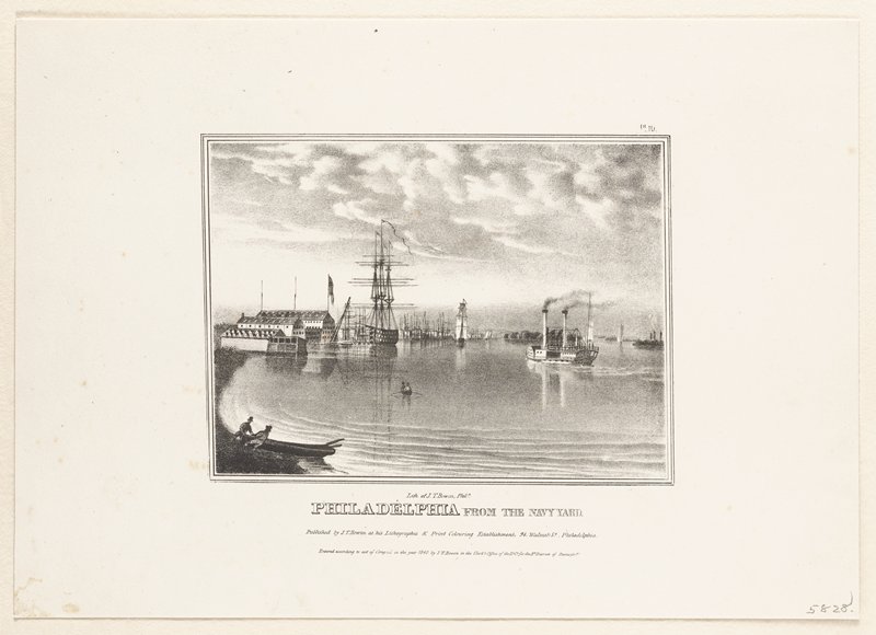 Philadelphia from the Navy Yard, John T. Bowen, 1840