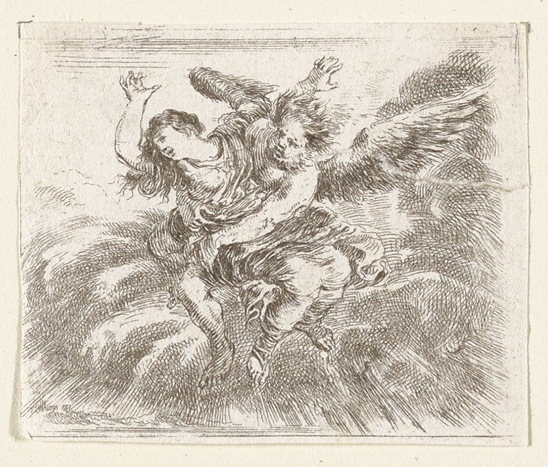 Borée et Orithie, Le vient Borée . . ., Stefano della Bella, 17th century