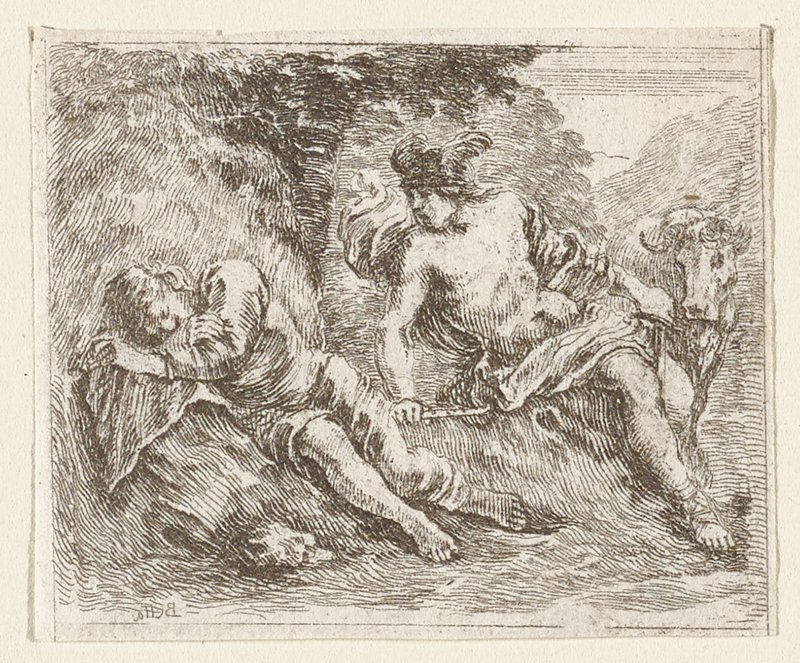 Mercure et Argus, Jupiter estant . . ., Stefano della Bella, 17th century
