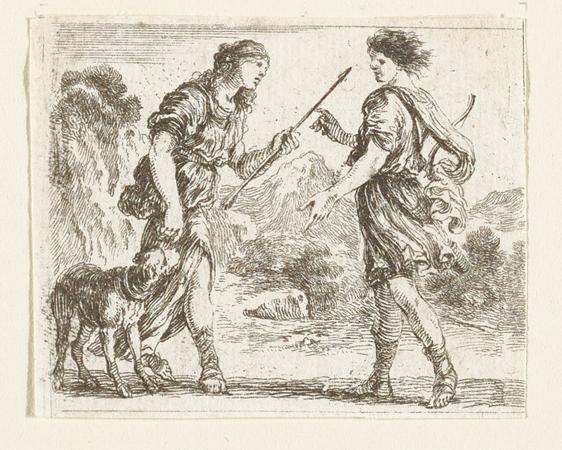 Cephale et Procris, Cephale voulant  . . ., Stefano della Bella, 17th century