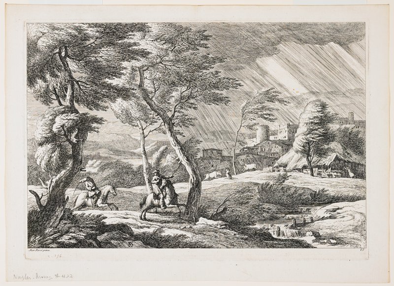 Plate VII, from a set of landscapes, Davide Antonio Fossati, 1743