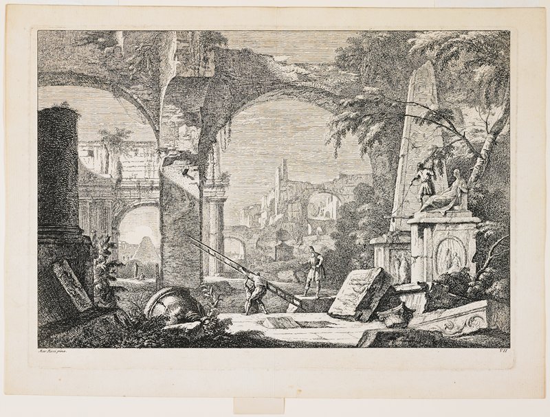 Imaginary View with Ancient Ruins, Davide Antonio Fossati, 18th century