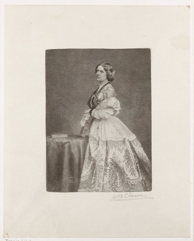 Portrait of Jenny Lind (standing), William B. Closson, 19th century