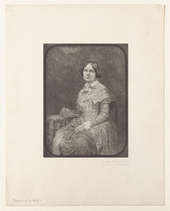 Portrait of Jenny Lind (seated), William B. Closson, 19th century