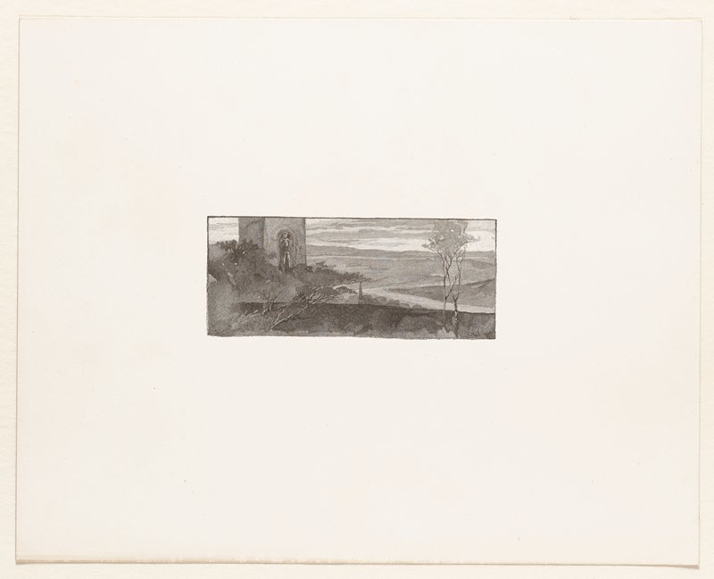 Untitled (landscape with monument), William B. Closson, 19th century
