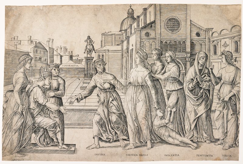 Calumny of Apelles, Girolamo Mocetto, c. 1500–1506
