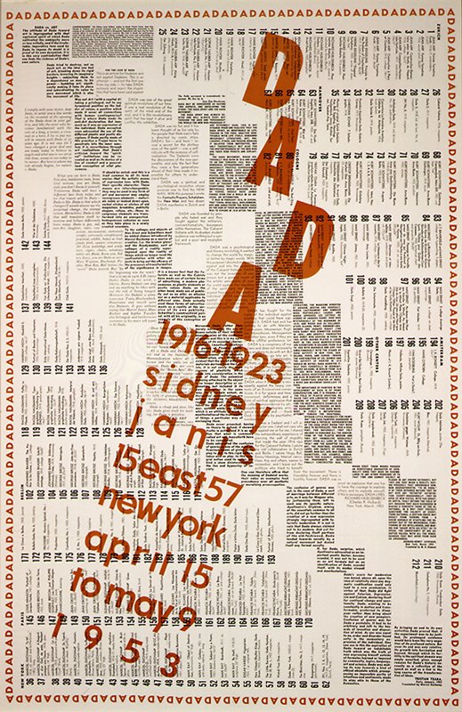 Dada 1916-1923, Sidney Janis Gallery, New York, April 15 to May 9, 1953 by Designed by Marcel Duchamp
