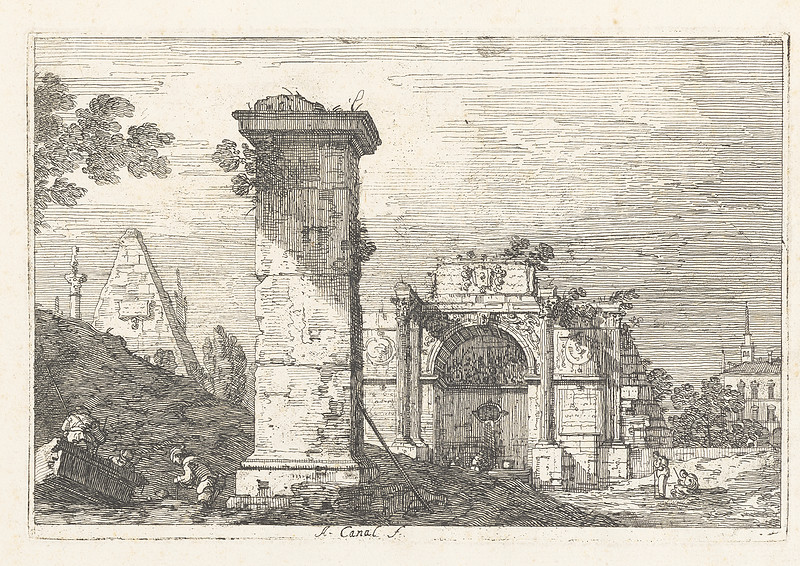 Landscape with Ruined Monuments, Canaletto, 18th century