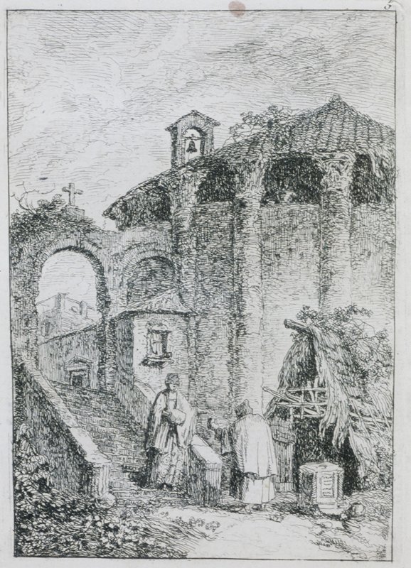 Plate 4 from Les Soirées de Rome, Юбер Робер, XVIII век