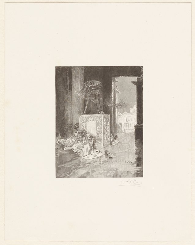 Temple scene (incense burning), William B. Closson, 19th century