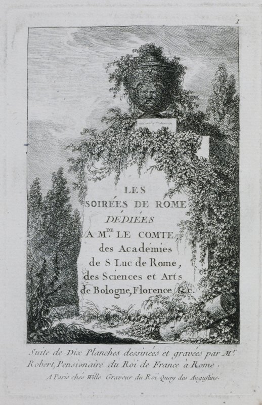Title Page from Les Soirées de Rome, Юбер Робер, XVIII век