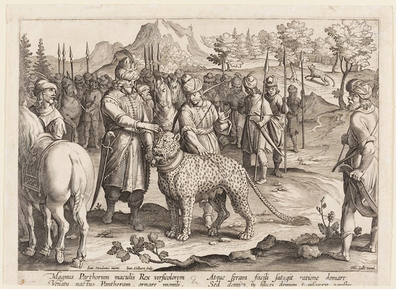 King Arsaces Dedicating a Panther to Dionysus, Jan Collaert II, 16th-17th century