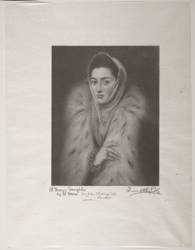 El Greco's Daughter, Timothy Cole, 19th century