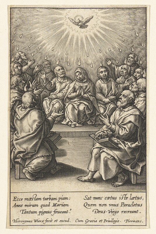 Descent of the Holy Ghost, Hieronymous Wierix, 16th century